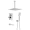 Kibi Cube Pressure Balanced Ceiling Mounted 3-Function Shower System with Rough In Valve - Chrome KSF413CH - alternate 1
